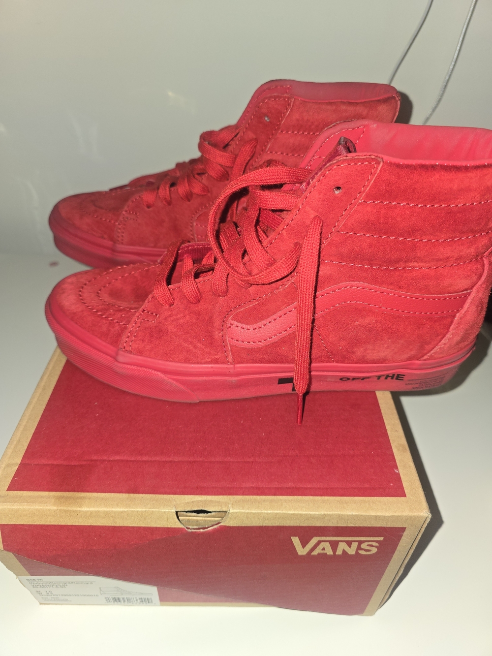 Vans Red Suede Sk8-Hi High Top Sneakers